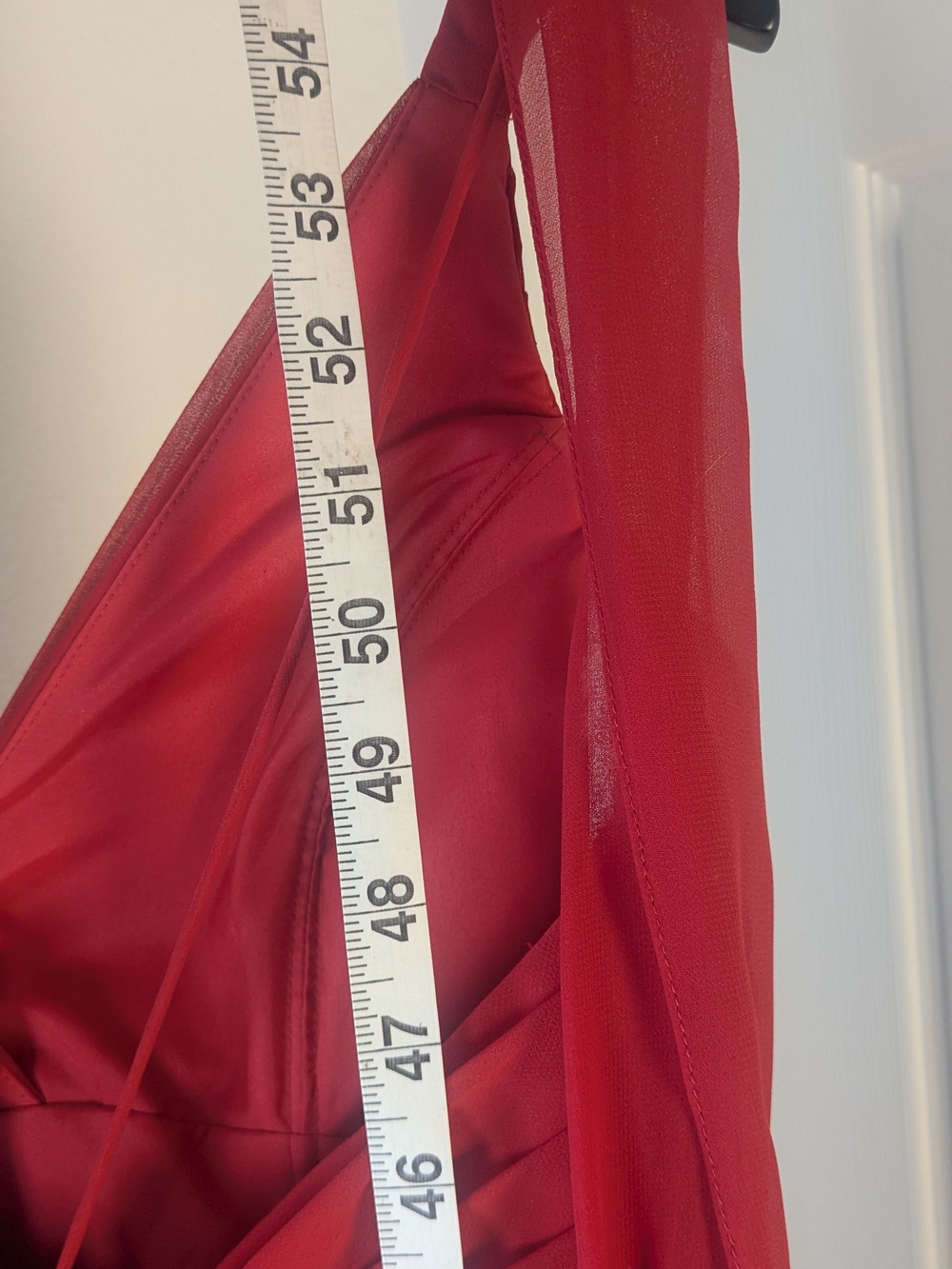 Lauren Ralph Lauren Red Ruched Draped Midi Dress Size 16 3/4 Sleeve - Picture 10 of 13